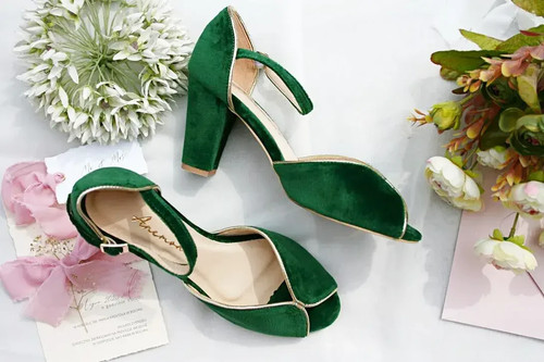 Green shoes abigail wedding - green,